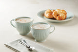 French Perle Groove 2-Piece Latte Mug Set