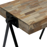 Gurley Handcrafted Modern Industrial Mango Wood Side Table, Gray and Black Noble House