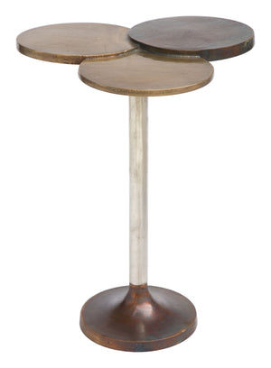 English Elm EE2964 Aluminum Mid Century Commercial Grade Accent Table Bronze, Antique Brass, Nickel Aluminum