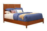 Alpine Furniture Flynn Mid Century Modern Standard King Panel Bed, Acorn 966-07EK Acorn Mahogany Solids & Okoume Veneer 81 x 86 x 52