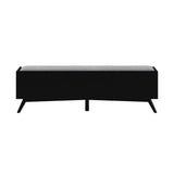 Alpine Furniture Flynn Bench, White 966BLK-12 Black Mahogany Solids & Okoume Veneer 59 x 15 x 18.5