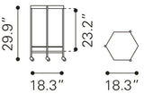 Zuo Modern Hex Steel Modern Commercial Grade Bar Cart Gold Steel