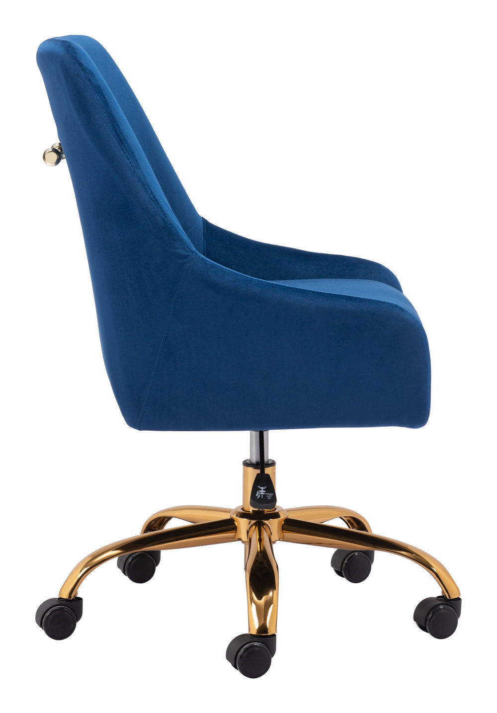 Zuo Modern Madelaine 100% Polyester, Plywood, Steel Modern Commercial Grade Office Chair Navy, Gold 100% Polyester, Plywood, Steel