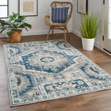 Nolan Distressed Power Loomed Rug - Vintage Kazak Design, Easy-Care, Indoor/Outdoor, Pet Friendly