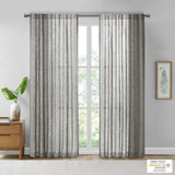 Madison Park Kane Modern/Contemporary Texture Printed Woven Faux Linen Window Panel Grey 84" MP40-7502