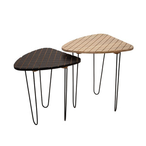 Sagebrook Home Transitional Set of 2 -  Wood/metal 18/20" Black/white Checkered Table 15174 Black Metal