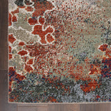 Nourison Artworks ATW02 Artistic Machine Made Loom-woven Indoor only Area Rug Seafoam/Brick 9'6" x 12'6" 99446710758