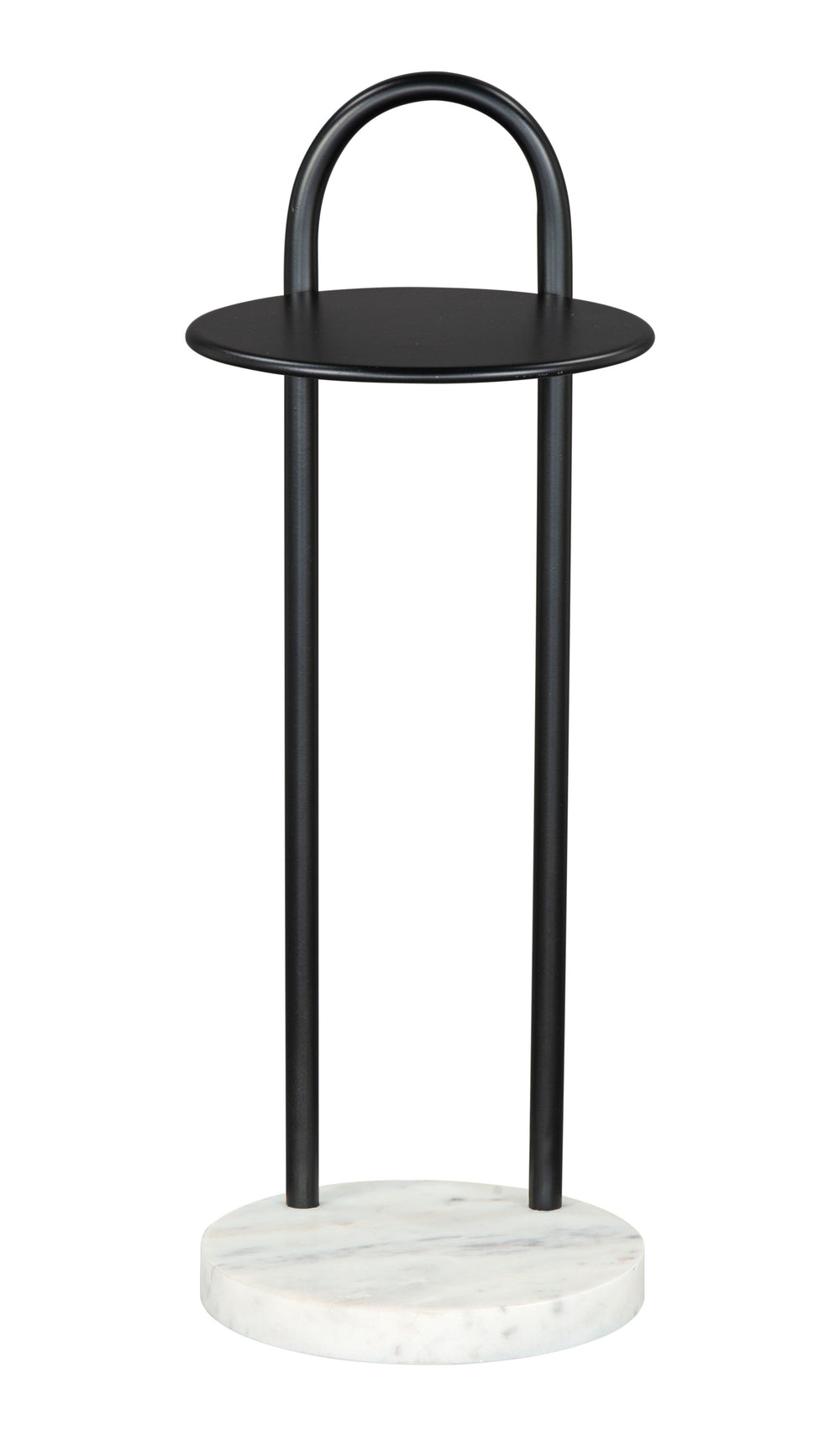 Zuo Modern Christian Iron, Marble Modern Commercial Grade Side Table Black, White Iron, Marble