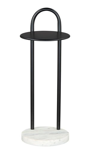 Zuo Modern Christian Iron, Marble Modern Commercial Grade Side Table Black, White Iron, Marble