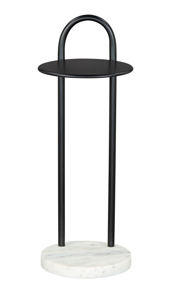 Zuo Modern Christian Iron, Marble Modern Commercial Grade Side Table Black, White Iron, Marble