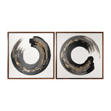 Contemporary 95x47,Set of 2 -  Hand Painted Letter O Frames, Blk/gold