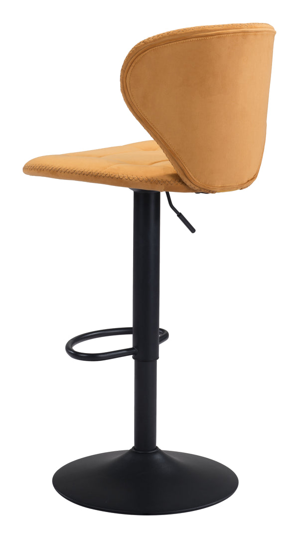 Zuo Modern Salem 100% Polyester, Plywood, Steel Modern Commercial Grade Barstool Yellow, Black 100% Polyester, Plywood, Steel