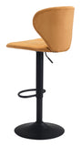 Zuo Modern Salem 100% Polyester, Plywood, Steel Modern Commercial Grade Barstool Yellow, Black 100% Polyester, Plywood, Steel