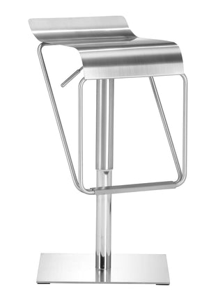 Zuo Modern Dazzer Stainless Steel Modern Commercial Grade Barstool Silver, Chrome Stainless Steel