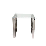 Sagebrook Home Glam Silver Metal/glass Accent Table, Kd 12802-02 Silver Metal