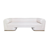 Sagebrook Home Contemporary Modern Sofa- French Oak Base - Ivory 17045-04 Ivory/beige Non-woven Fabric