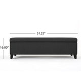 York Dark Grey Fabric Storage Ottoman Noble House