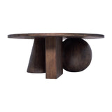 Sagebrook Home Contemporary Geometric Shaped Legs Coffee Table, Brown Kd 17098 Brown Oak Wood