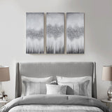 Grey Luminous Glam/Luxury Handpainted Canvas 3 Piece Set