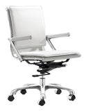 Zuo Modern Lider 100% Polyurethane, Steel, Aluminum Alloy Modern Commercial Grade Office Chair White, Silver 100% Polyurethane, Steel, Aluminum Alloy