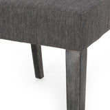 Kuna Contemporary Upholstered Dining Chair, Charcoal and Gray Noble House