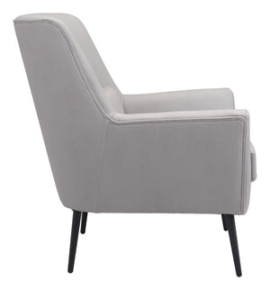 Zuo Modern Ontario 100% Polyester, Plywood, Steel Modern Commercial Grade Accent Chair Gray, Black 100% Polyester, Plywood, Steel