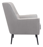 Zuo Modern Ontario 100% Polyester, Plywood, Steel Modern Commercial Grade Accent Chair Gray, Black 100% Polyester, Plywood, Steel