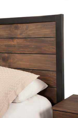 Weston Rustic Pine King Headboard - Artisan-Finished Mahogany Design with Timeless Elegance