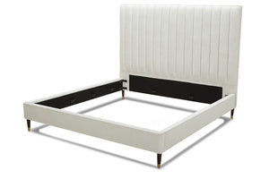 VIG Furniture Modrest Hemlock - Contemporary White Fabric EK Bed VGKK-B606-WHT-BED-EK