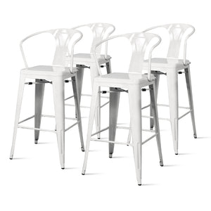 Metropolis Metal Counter Stool - Set of 4 - White