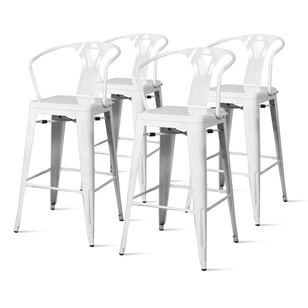 Metropolis Metal Counter Stool - Set of 4 - White
