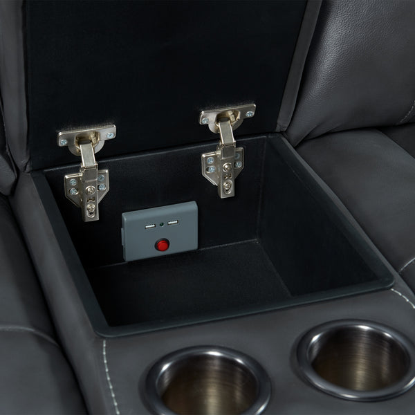 Intercon Summit Modern Dual-Power Loveseat | Bolero Slate SI-LS-268DPR-SLT-C SI-LS-268DPR-SLT-C