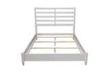 Alpine Furniture Flynn Retro Queen Bed, w/ Slat Back Headboard, White 1066-W-21Q White Mahogany Solids & Okoume Veneer 64.5 x 86 x 52