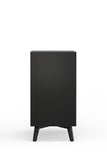 Alpine Furniture Flynn Small Bar Cabinet, Black 966BLK-17 Black Mahogany Solids & Veneer 32 x 19 x 36