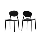 Noble House Westlake Outdoor Plastic Chairs (Set of 2), Black