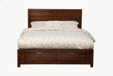 Alpine Furniture Carmel Eastern King Storage Bed, Cappuccino JR-07EK Cappuccino Select Solids and Veneer 80 x 85 x 46