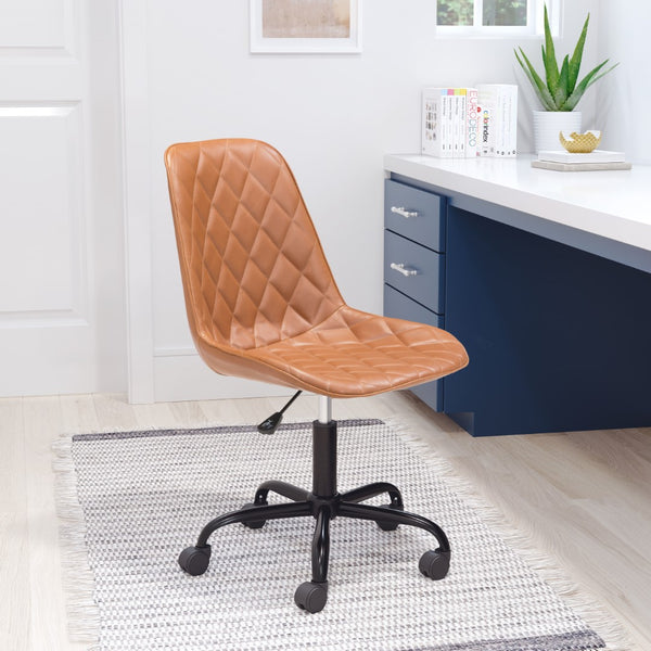 Zuo Modern Ceannaire 100% Polyurethane, Plywood, Steel Modern Commercial Grade Office Chair Tan, Black 100% Polyurethane, Plywood, Steel