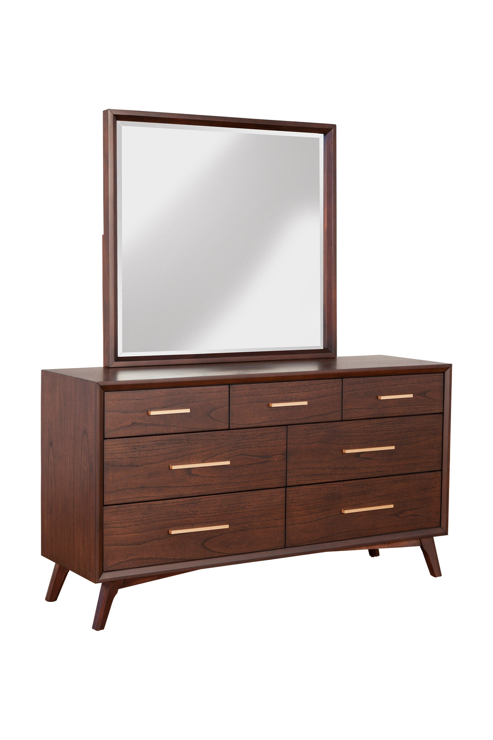 Alpine Furniture Gramercy Mirror 1978-06 Walnut Mahogany Solids & Veneer 40 x 2 x 37.5