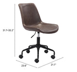 English Elm EE2714 100% Polyurethane, Plywood, Steel Modern Commercial Grade Office Chair Brown, Black 100% Polyurethane, Plywood, Steel