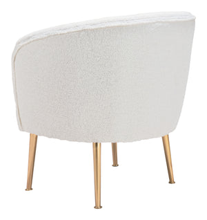 Zuo Modern Sherpa 100% Polyester, Plywood, Steel Modern Commercial Grade Accent Chair Beige, Gold 100% Polyester, Plywood, Steel