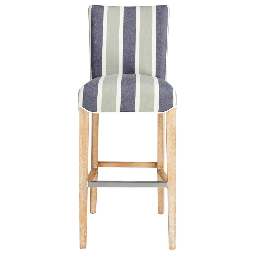 Milton Fabric Bar Stool Hurley Stripe Blue