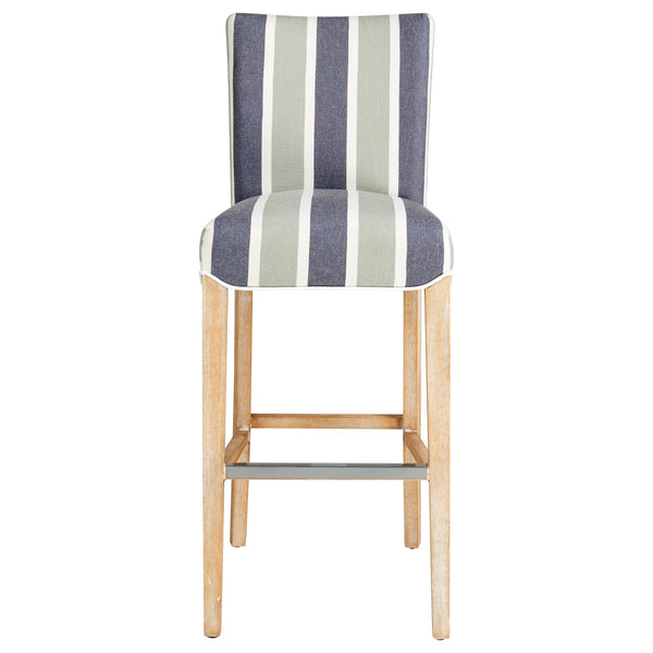 Milton Fabric Bar Stool Hurley Stripe Blue