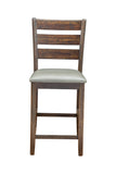 Alpine Furniture Emery Set of 2 Pub Height Chairs, Walnut 2929-05 Walnut Rubberwood & Acacia Solids + MDF 18 x 20 x 41