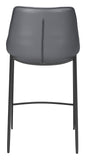 Zuo Modern Magnus 100% Polyurethane, Plywood, Steel Modern Commercial Grade Counter Stool Set - Set of 2 Dark Gray, Black 100% Polyurethane, Plywood, Steel