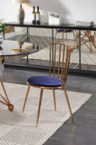 VIG Furniture Brenna - Modern Blue & Gold Dining Chair (Set of 2) VGVCB8370