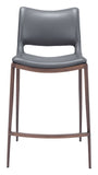 Zuo Modern Ace 100% Polyurethane, Plywood, Steel Modern Commercial Grade Counter Stool Set - Set of 2 Dark Gray, Walnut 100% Polyurethane, Plywood, Steel