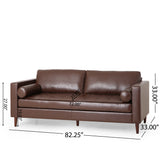 Malinta Contemporary Tufted 3 Seater Sofa, Dark Brown and Espresso Noble House