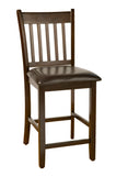 Alpine Furniture Capitola Set of 2 Faux Leather Pub Chairs, Espresso 554-C Espresso Ruberwood Solids 20 x 18 x 41.5