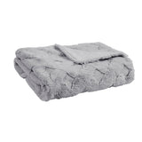 Madison Park Claire Glam/Luxury 100% Polyester Carved and Heat Blown Serengeti Fur Throw Grey 50x60'' MP50-7693