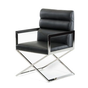 VIG Furniture Modrest Capra Modern Black Leatherette Dining Chair VGVCB8108VG-BLK